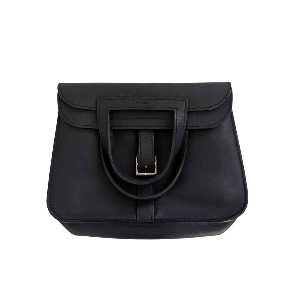 Hermes dark blue Mini Halzan 22cm silver Hardware | Batra